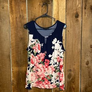 Floral blouse/tank size large